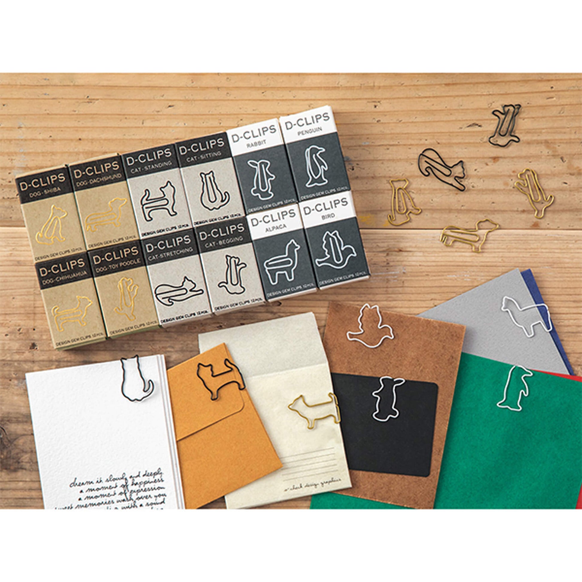 Midori D - clips Mini Box - Shiba Dog - Paper Clips