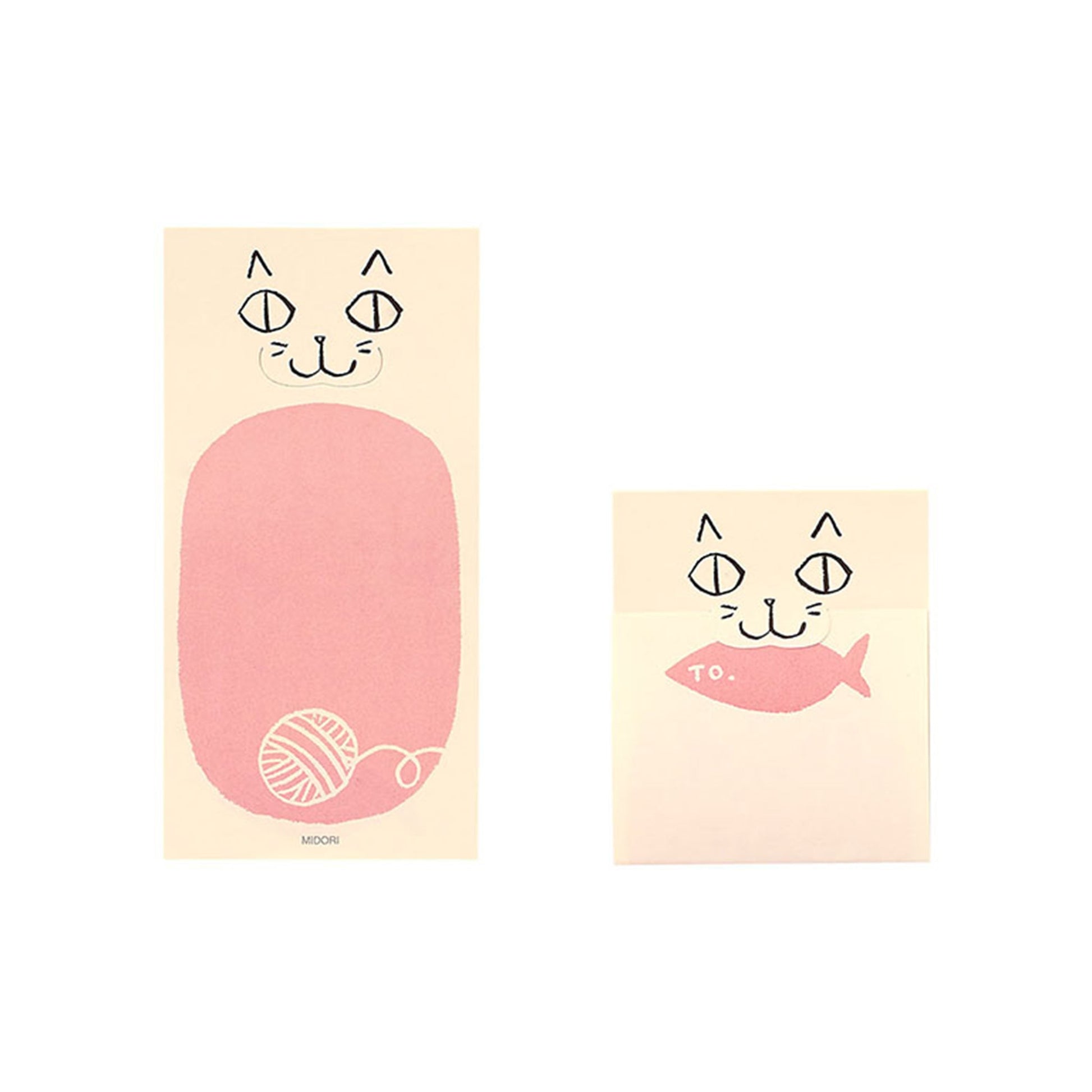 Midori Foldable Secret Sticky Notes - Cat - Sticky Notes