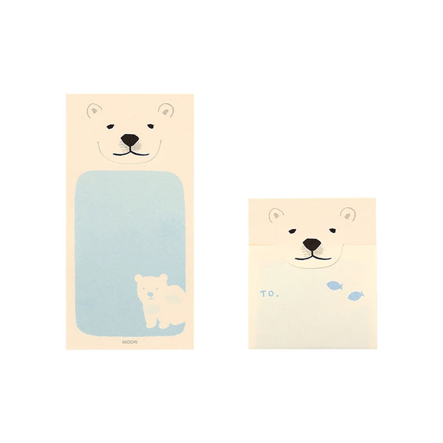 Midori Foldable Secret Sticky Notes - Polar Bear - Sticky Notes