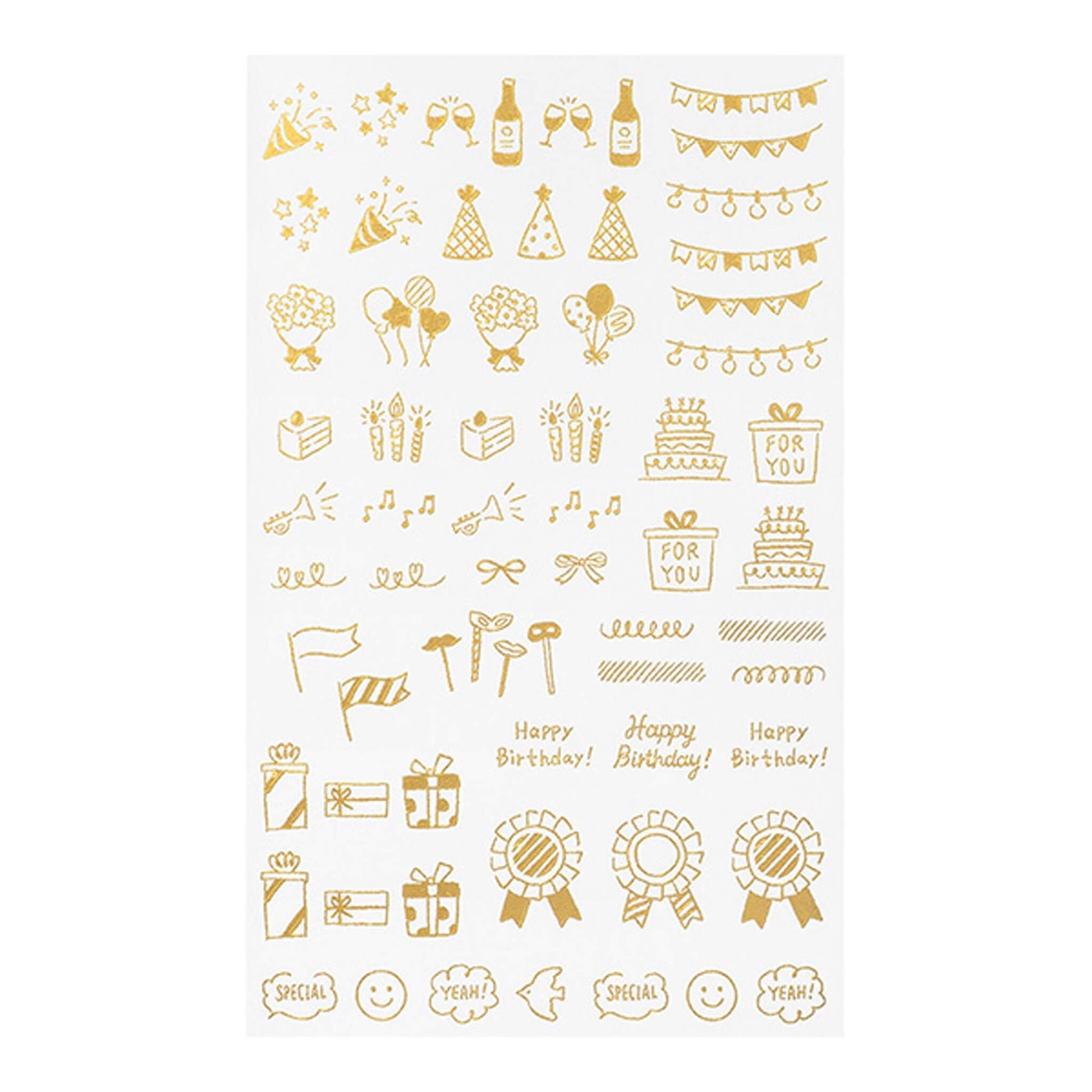 Midori Gold Foil Transfer Sticker - Celebration - Transfer Stickers