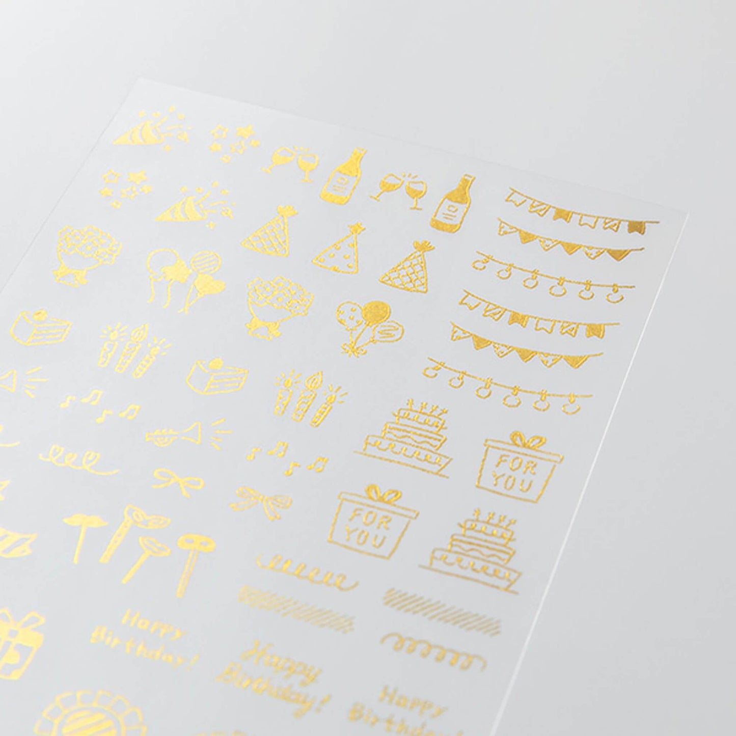 Midori Gold Foil Transfer Sticker - Celebration - Transfer Stickers