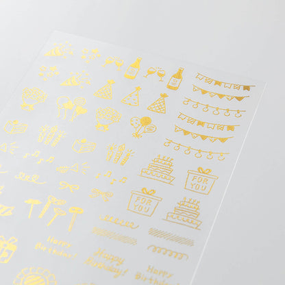 Midori Gold Foil Transfer Sticker - Celebration - Transfer Stickers