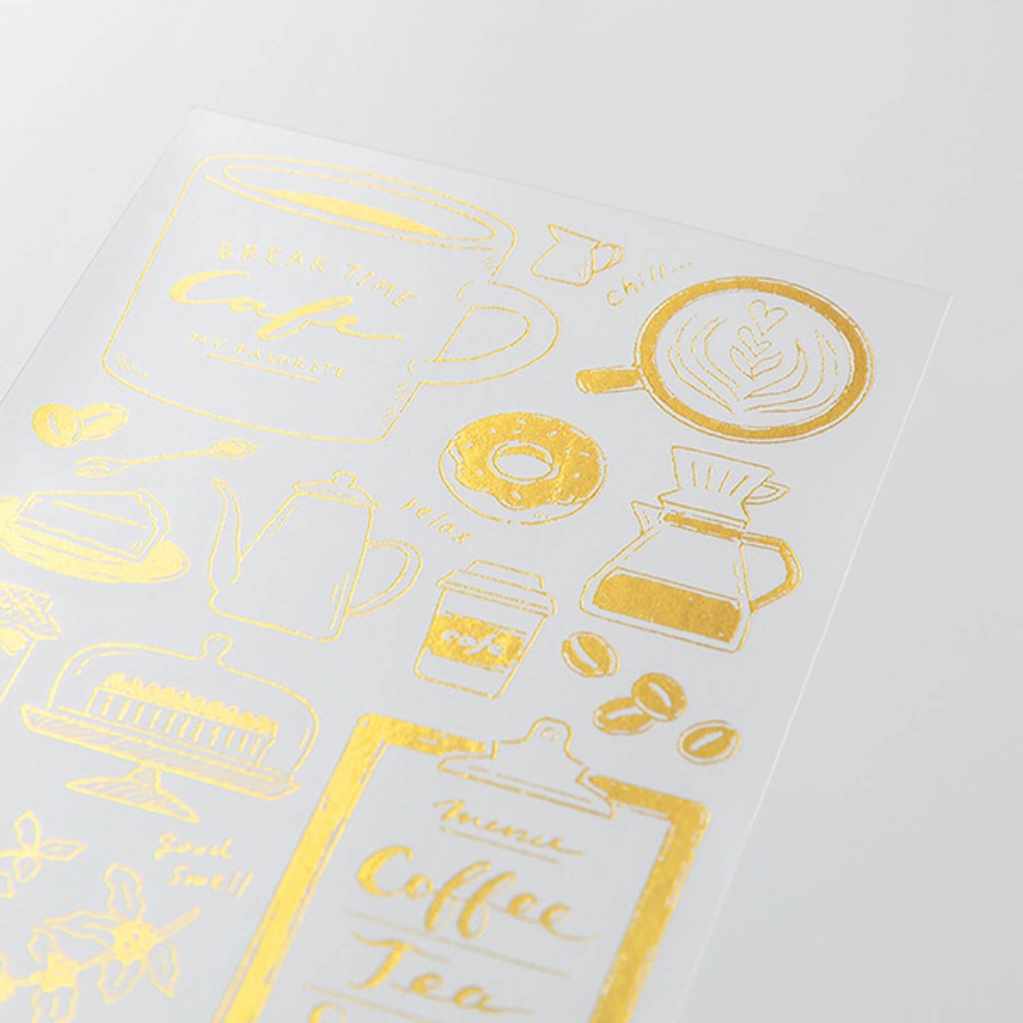 Midori Gold Foil Transfer Sticker - Coffee - Transfer Stickers