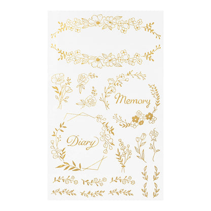 Midori Gold Foil Transfer Sticker - Floral - Transfer Stickers