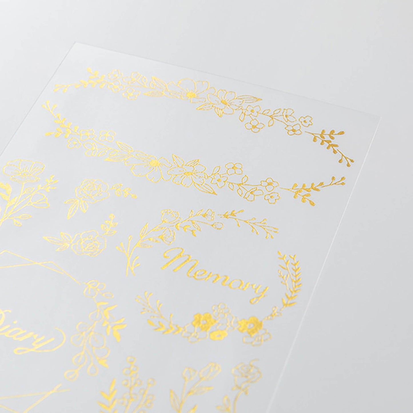 Midori Gold Foil Transfer Sticker - Floral - Transfer Stickers