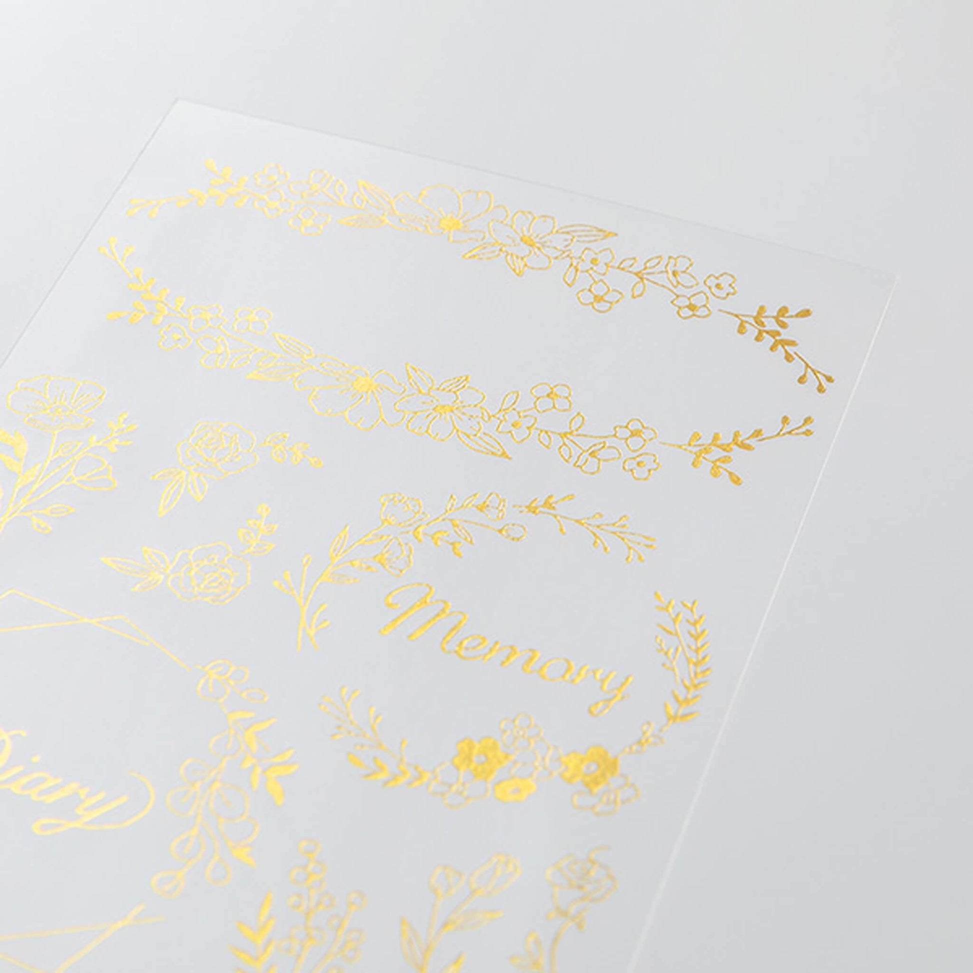 Midori Gold Foil Transfer Sticker - Floral - Transfer Stickers