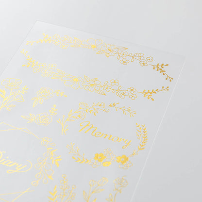 Midori Gold Foil Transfer Sticker - Floral - Transfer Stickers