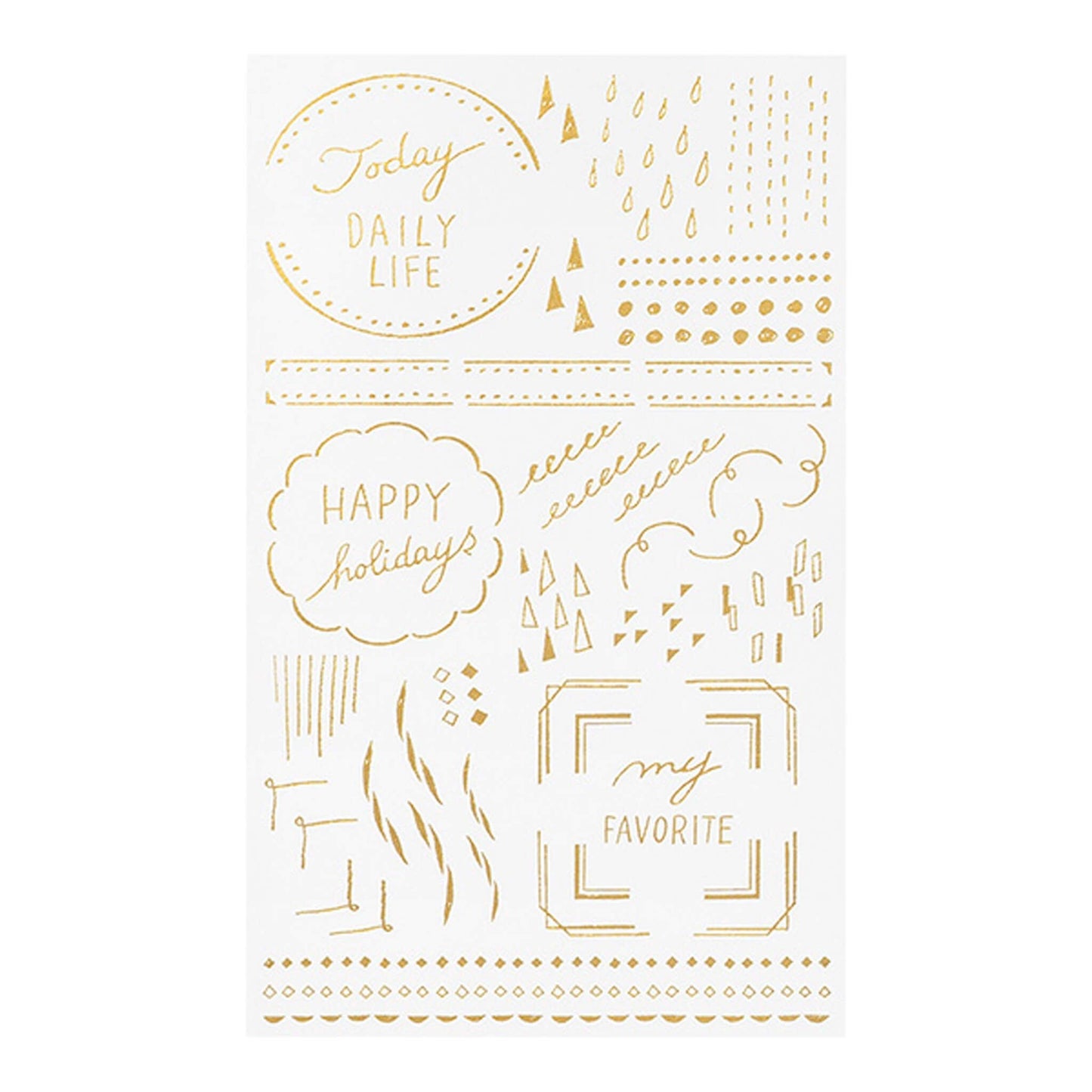 Midori Gold Foil Transfer Sticker - Geometric - Transfer Stickers