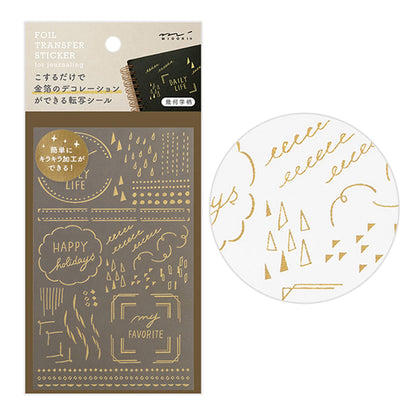 Midori Gold Foil Transfer Sticker - Geometric - Transfer Stickers