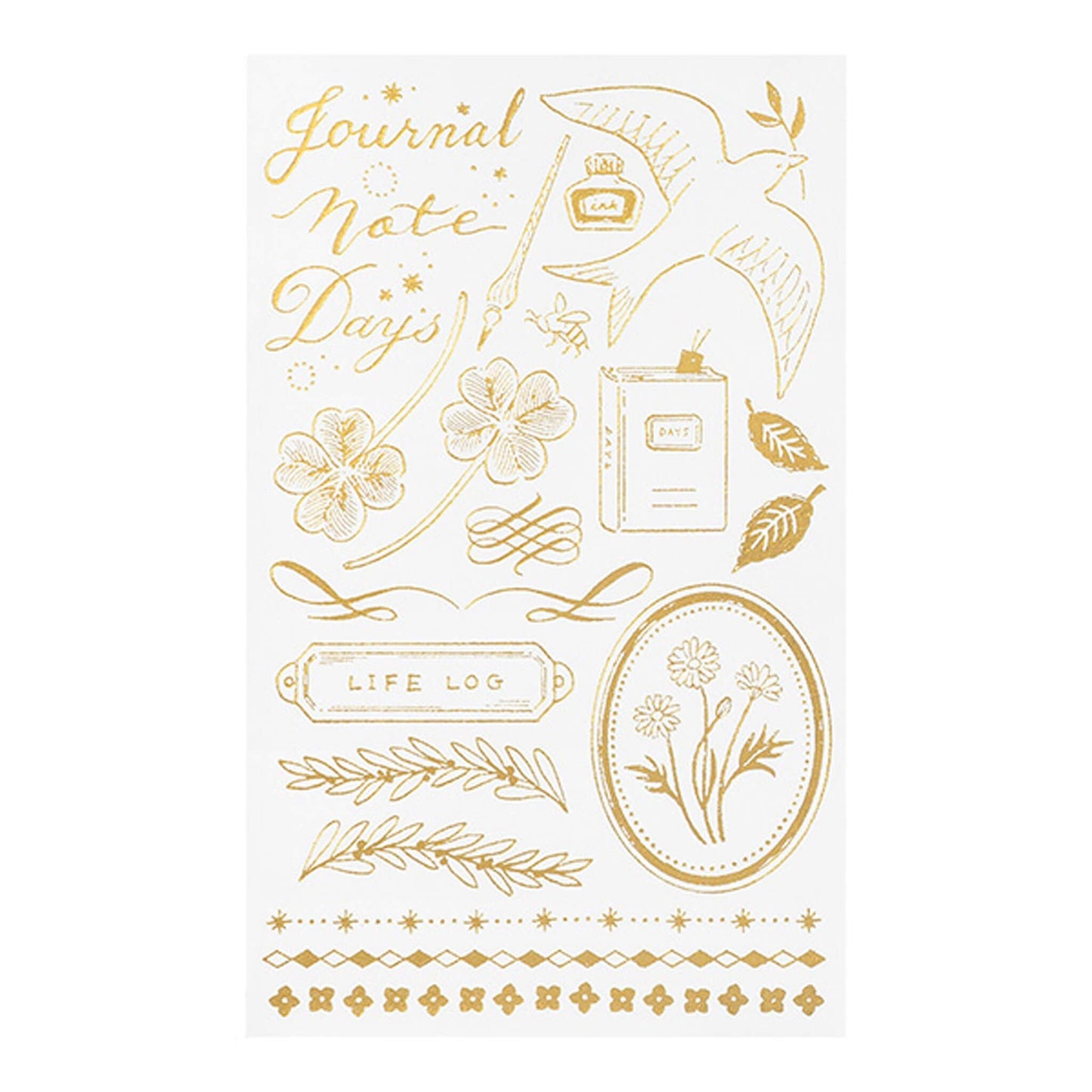 Midori Gold Foil Transfer Sticker - Motif Record - Transfer Stickers