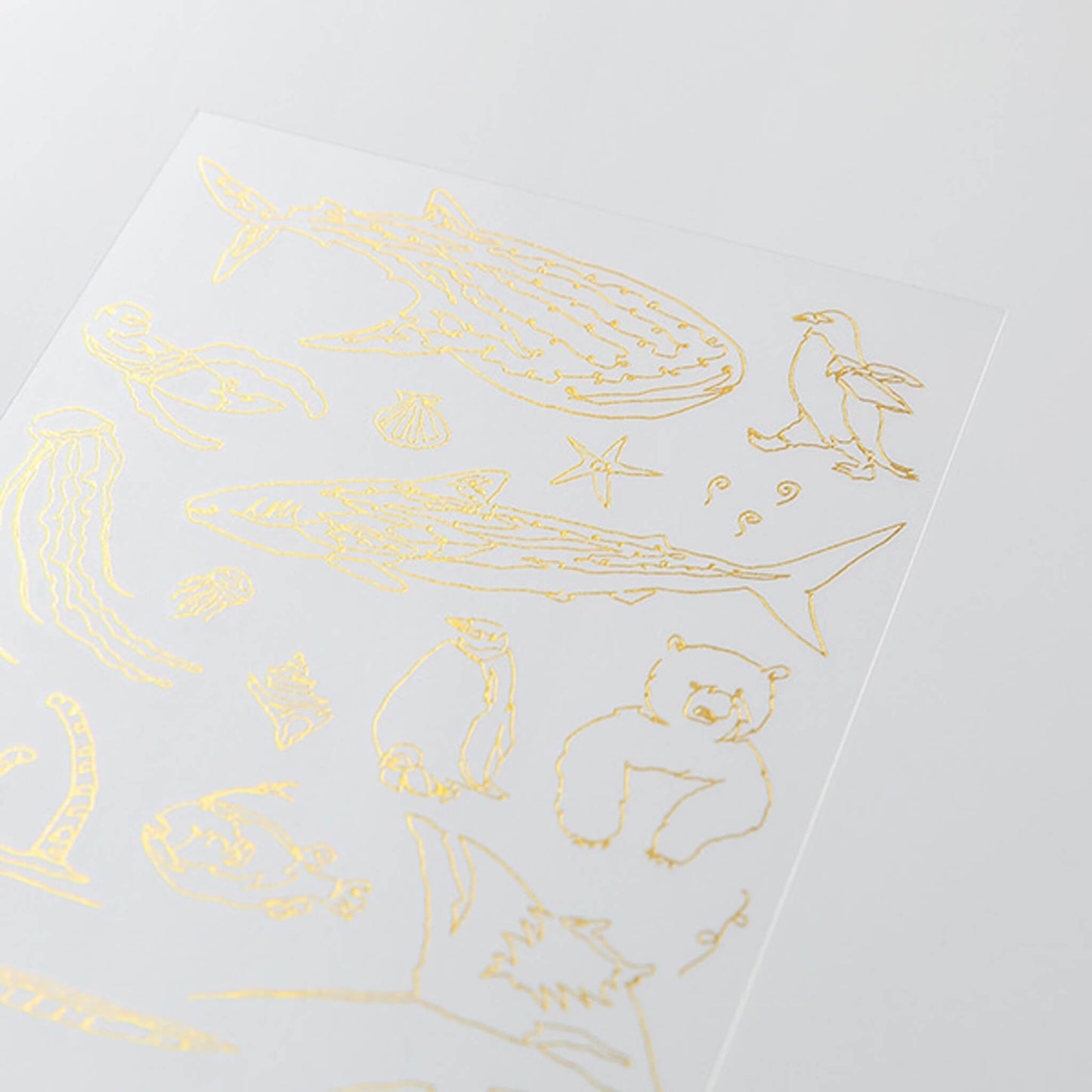 Midori Gold Foil Transfer Sticker - Sea Creature - Transfer Stickers