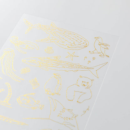 Midori Gold Foil Transfer Sticker - Sea Creature - Transfer Stickers