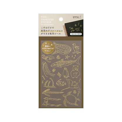 Midori Gold Foil Transfer Sticker - Sea Creature - Transfer Stickers