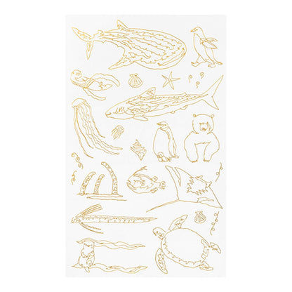 Midori Gold Foil Transfer Sticker - Sea Creature - Transfer Stickers