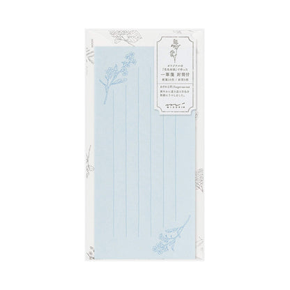 Midori Hanairo Washi Ippitsusen Letter Set – Blue - Letter Writing Sets