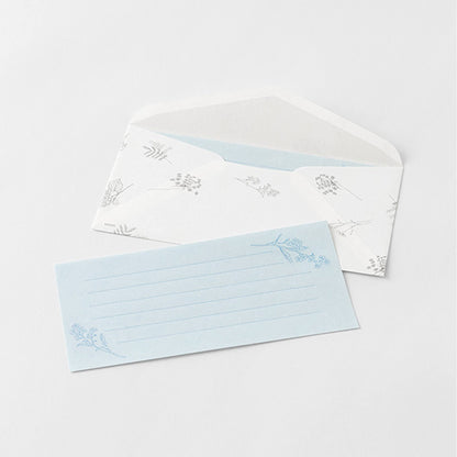 Midori Hanairo Washi Ippitsusen Letter Set – Blue - Letter Writing Sets
