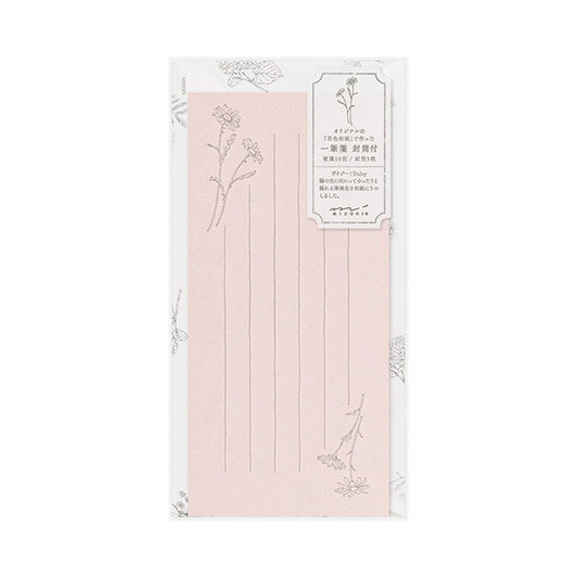 Midori Hanairo Washi Ippitsusen Letter Set – Pink - Letter Writing Sets