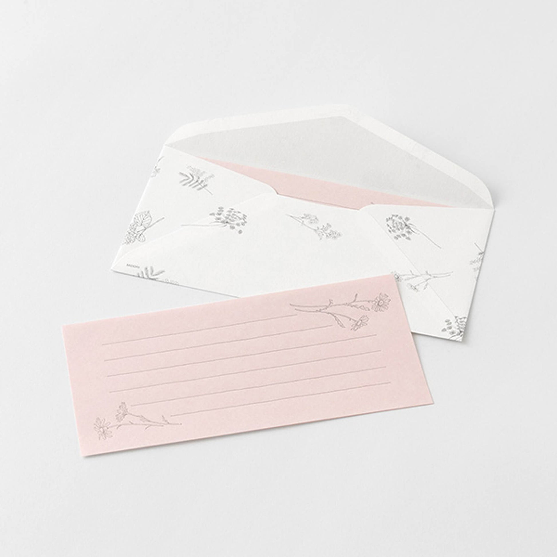 Midori Hanairo Washi Ippitsusen Letter Set – Pink - Letter Writing Sets