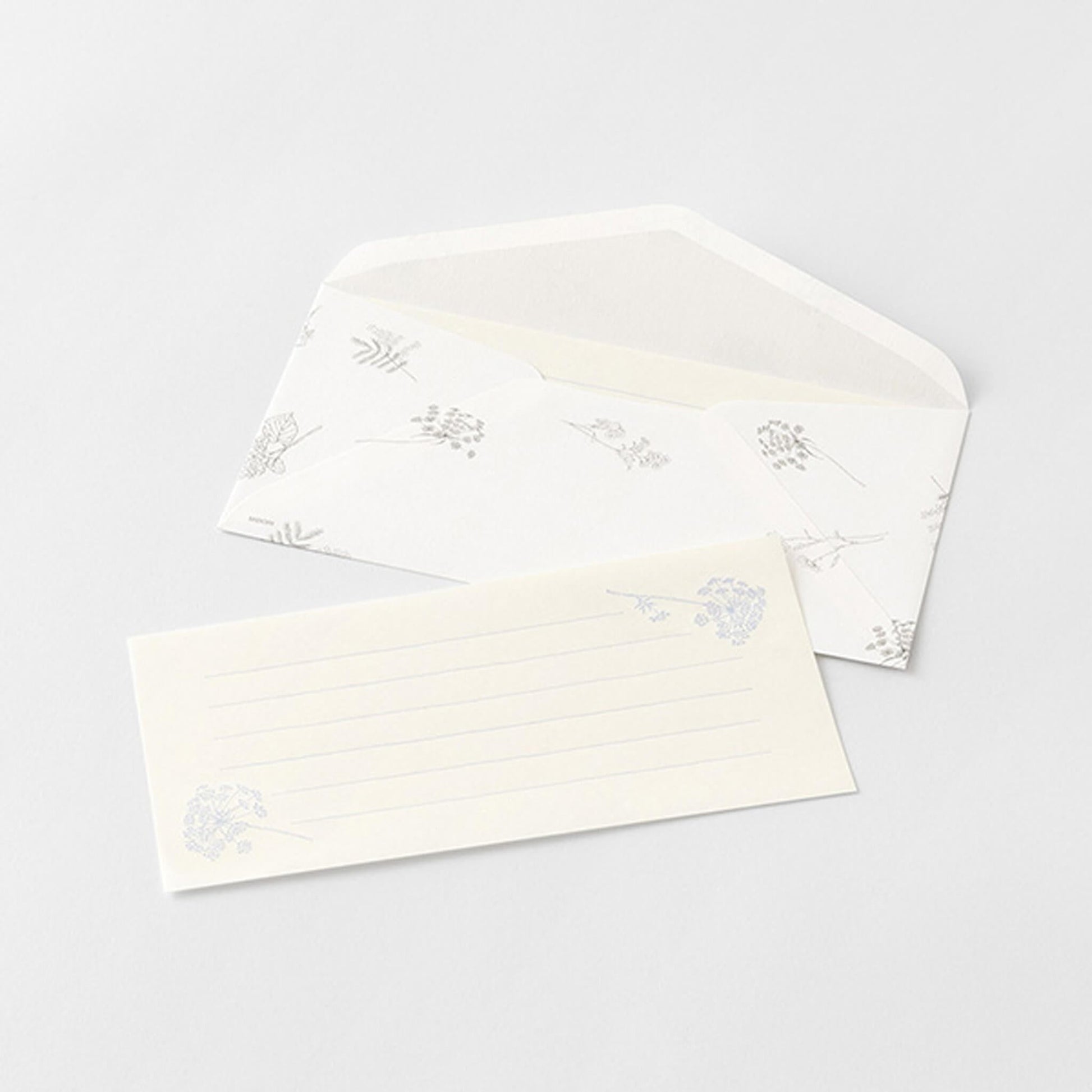 Midori Hanairo Washi Ippitsusen Letter Set – White - Letter Writing Sets