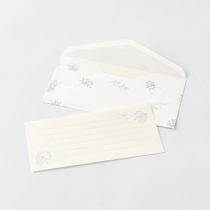 Midori Hanairo Washi Ippitsusen Letter Set – White - Letter Writing Sets