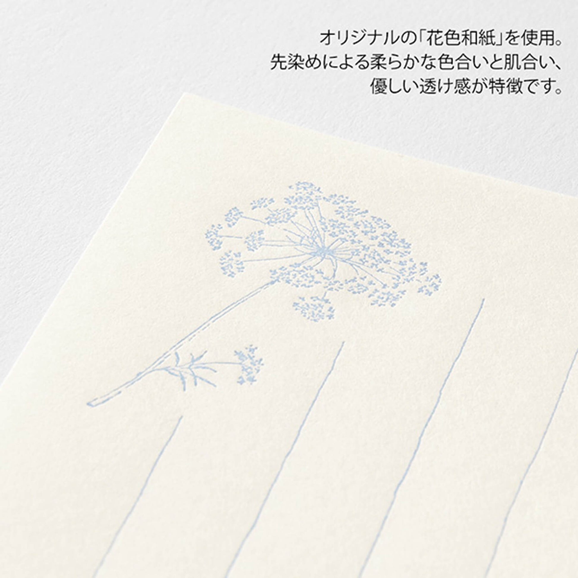 Midori Hanairo Washi Ippitsusen Letter Set – White - Letter Writing Sets