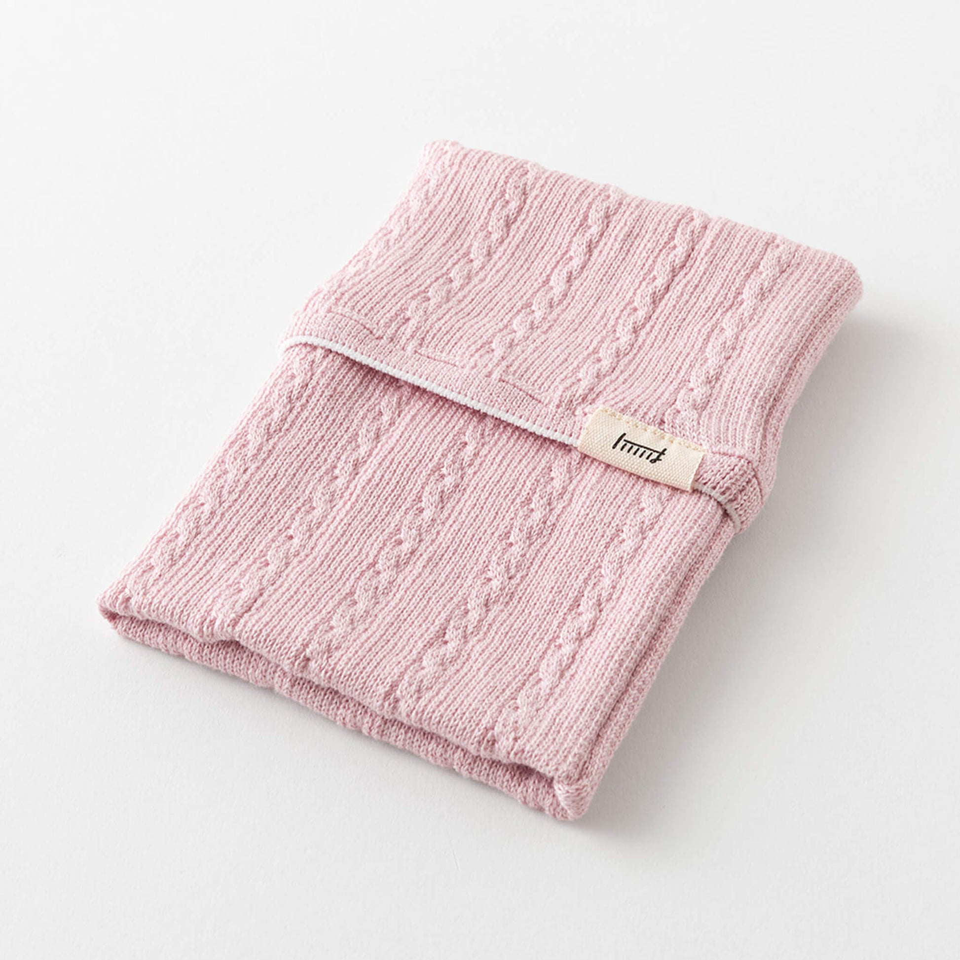 Midori HARAMAKI Knitted Book Band with Pockets - Baby Pink - Notebook Bands