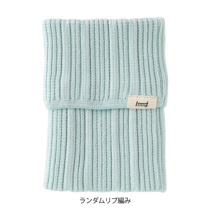 Midori HARAMAKI Knitted Book Band with Pockets - Ice Blue - Notebook Bands