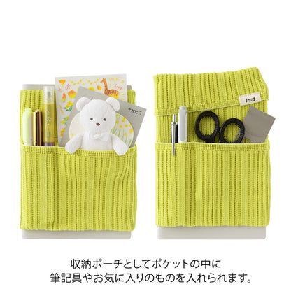 Midori HARAMAKI Knitted Book Band with Pockets - Lemon Yellow - Notebook Bands
