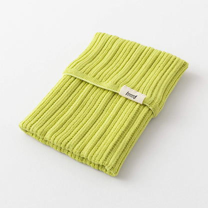 Midori HARAMAKI Knitted Book Band with Pockets - Lemon Yellow - Notebook Bands