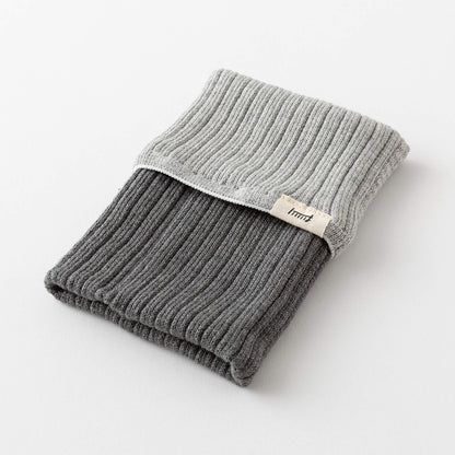 Midori HARAMAKI Knitted Book Band with Pockets - Two - tone Gray - Notebook Bands