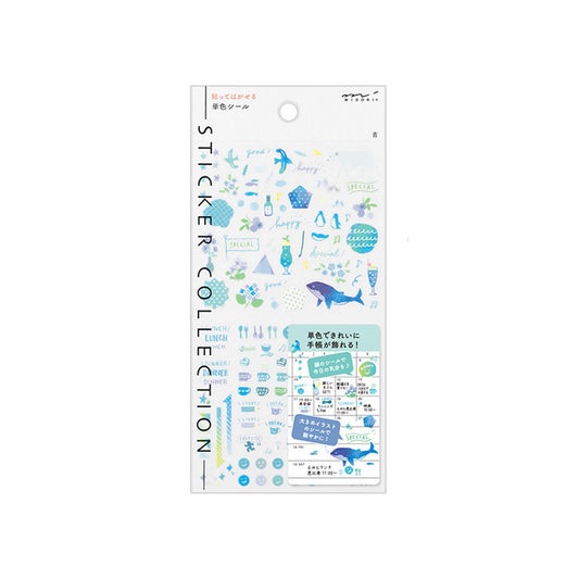 Midori Journal Sticker - Blue Tone - Sticker Sheets