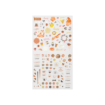 Midori Journal Sticker - Brown Tone - Sticker Sheets