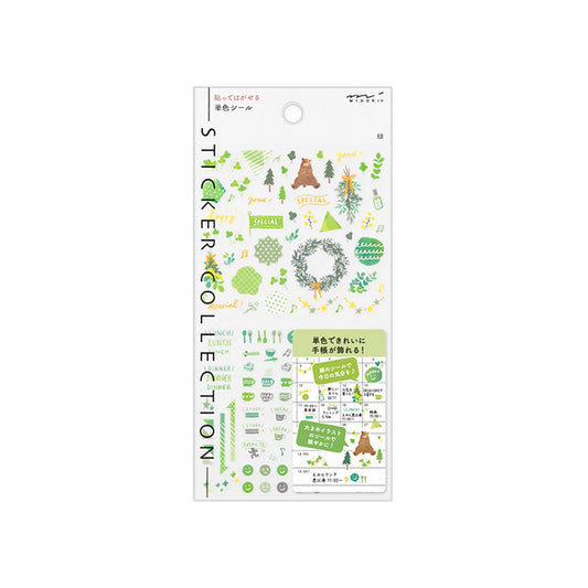 Midori Journal Sticker - Green Tone - Sticker Sheets