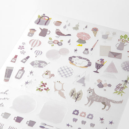 Midori Journal Sticker - Lavender Tone - Sticker Sheets