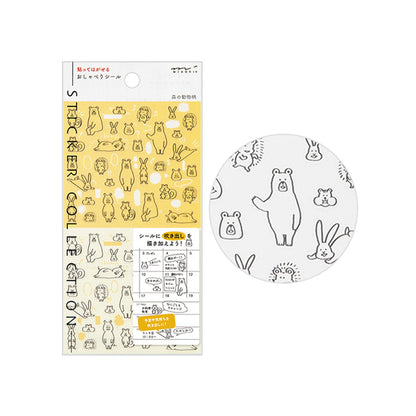 Midori Journal Sticker - Talking Forest Animal - Sticker Sheets