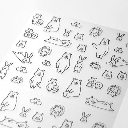 Midori Journal Sticker - Talking Forest Animal - Sticker Sheets