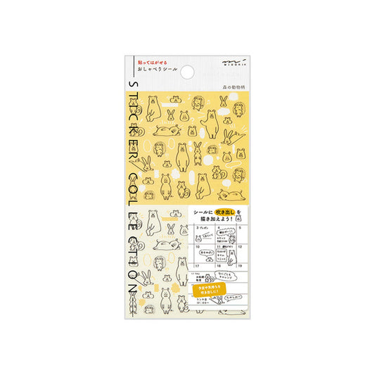 Midori Journal Sticker - Talking Forest Animal - Sticker Sheets