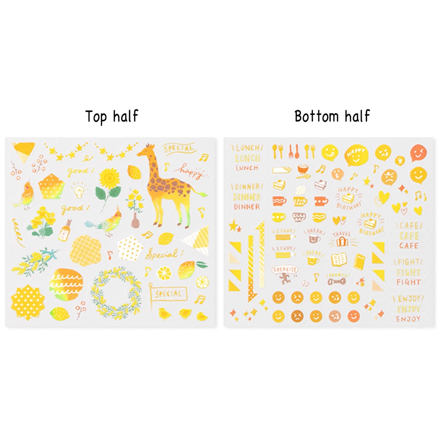Midori Journal Sticker - Yellow Tone - Sticker Sheets