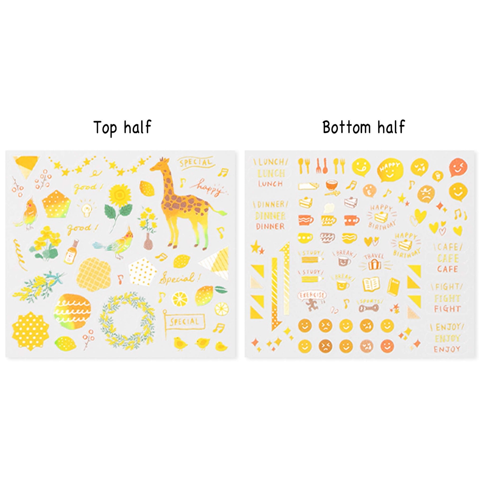 Midori Journal Sticker - Yellow Tone - Sticker Sheets