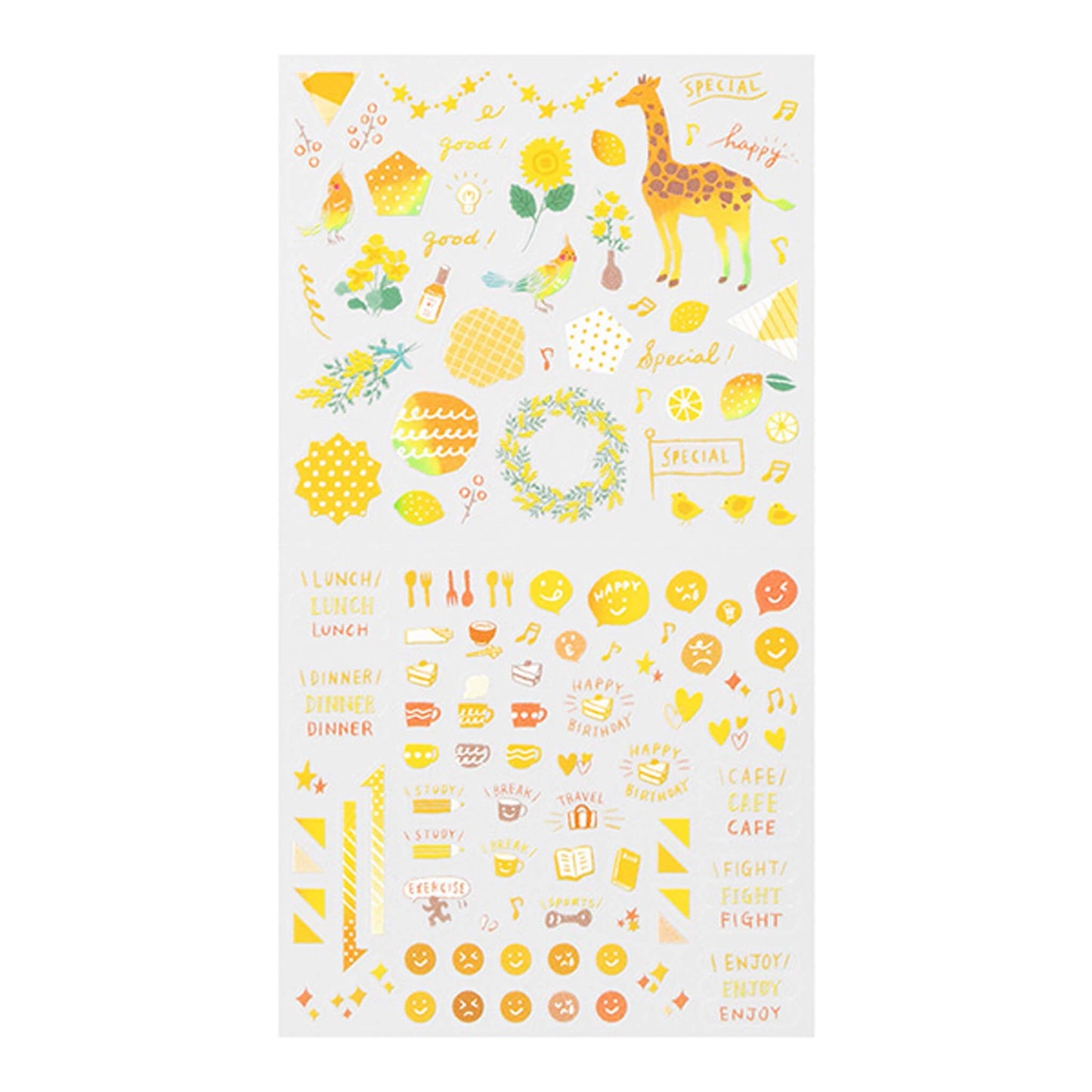 Midori Journal Sticker - Yellow Tone - Sticker Sheets