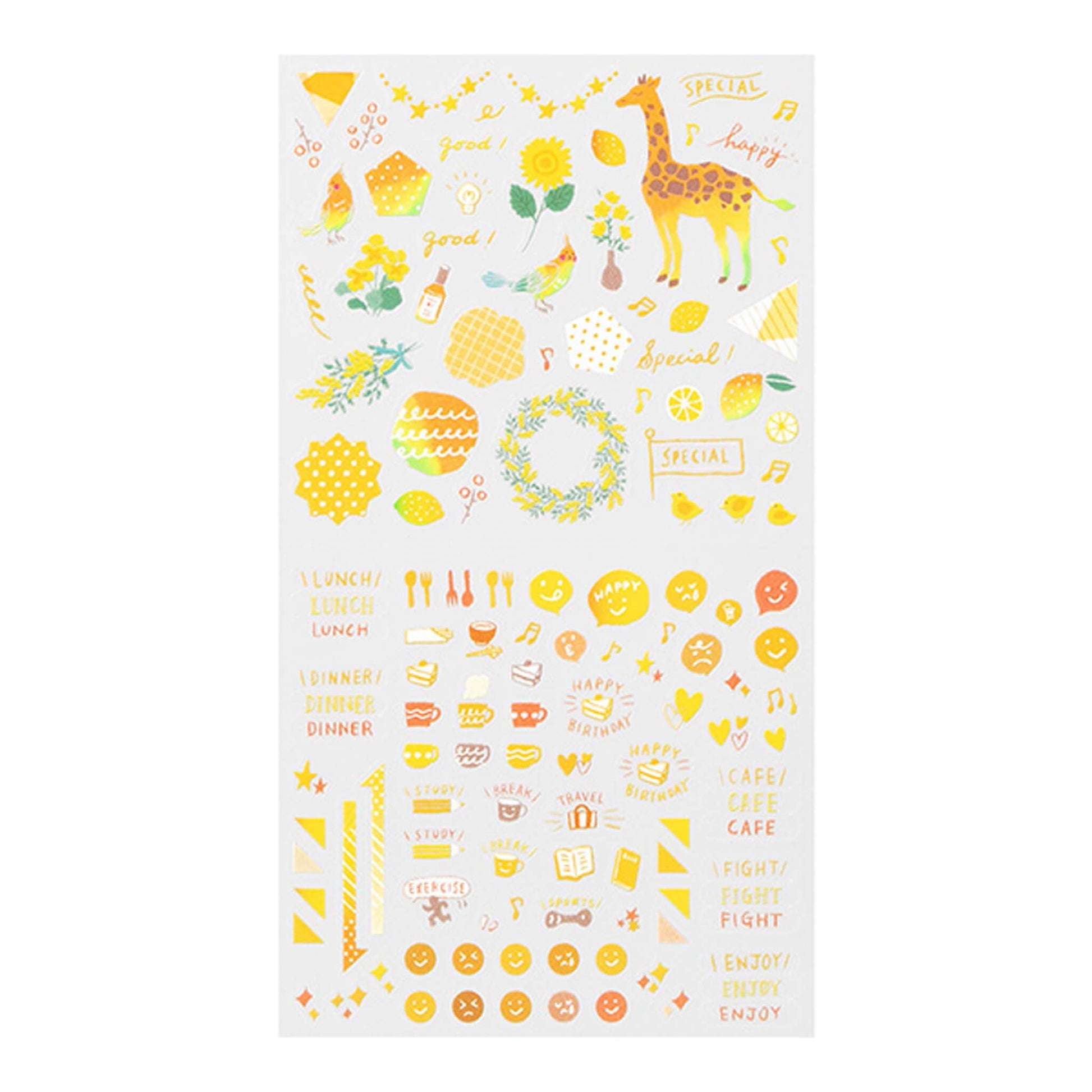 Midori Journal Sticker - Yellow Tone - Sticker Sheets