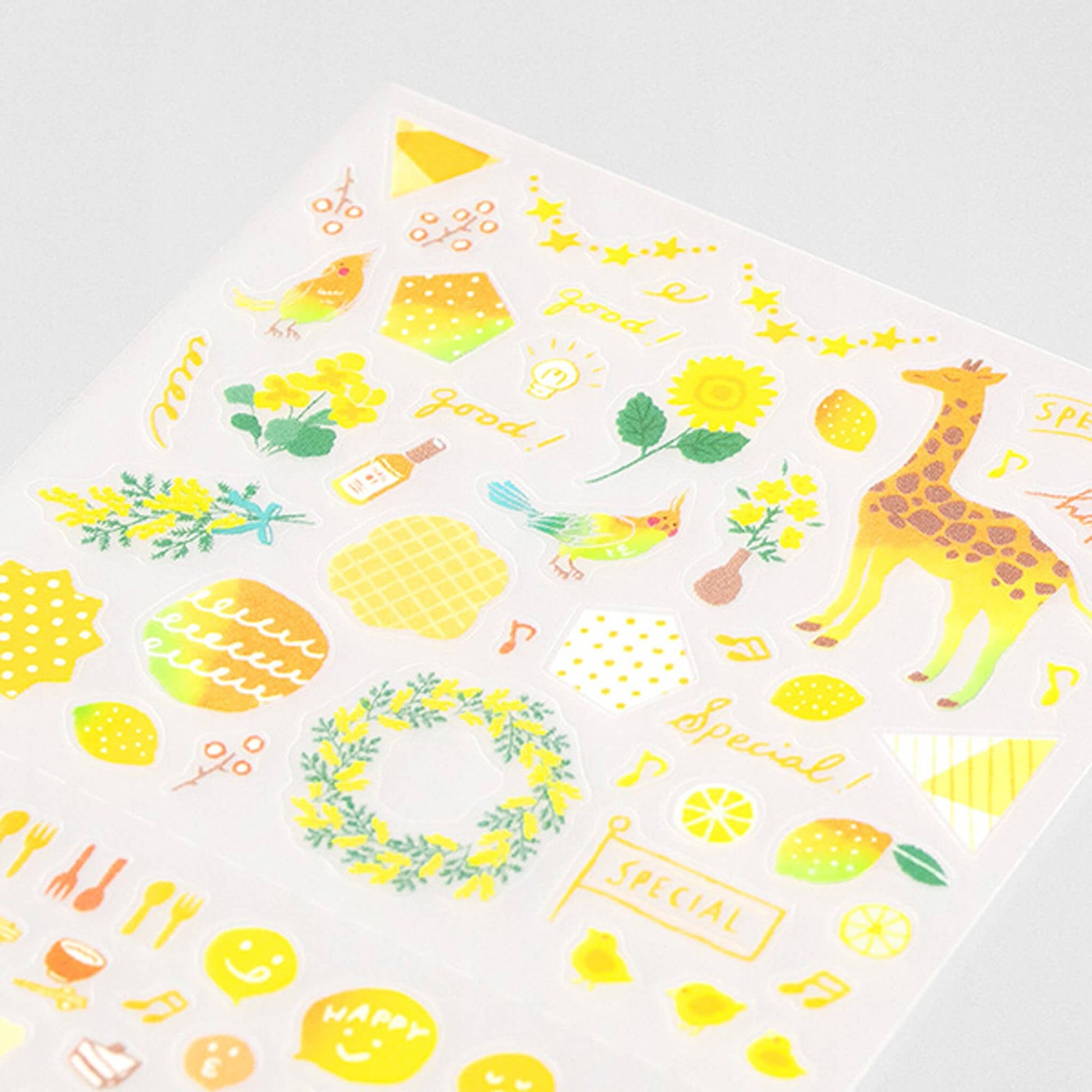 Midori Journal Sticker - Yellow Tone - Sticker Sheets