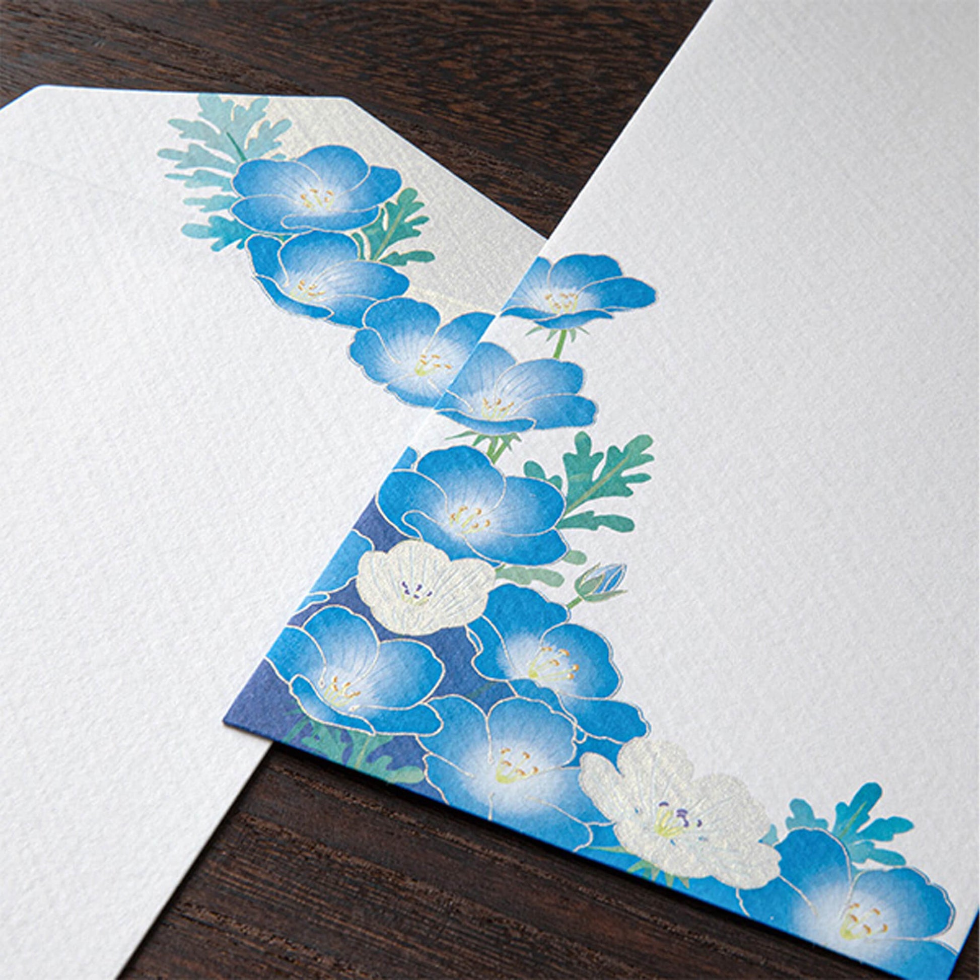 Midori Kami Series Envelope - Nemophila | Silkscreen Print - Envelopes