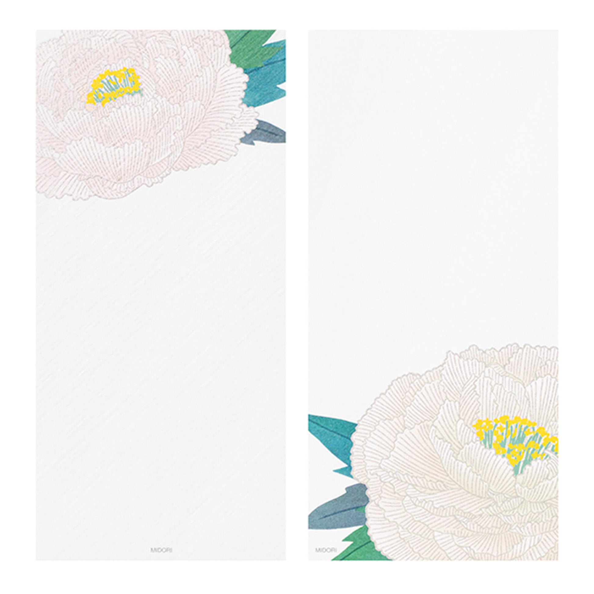 Midori Kami Series Ippitsusen - Pearlescent Silkscreen Winter Peony - Ippitsusen