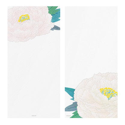 Midori Kami Series Ippitsusen - Pearlescent Silkscreen Winter Peony - Ippitsusen