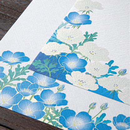 Midori Kami Series Letter Pad - Nemophila | Silkscreen Print - Letter Writing Pads