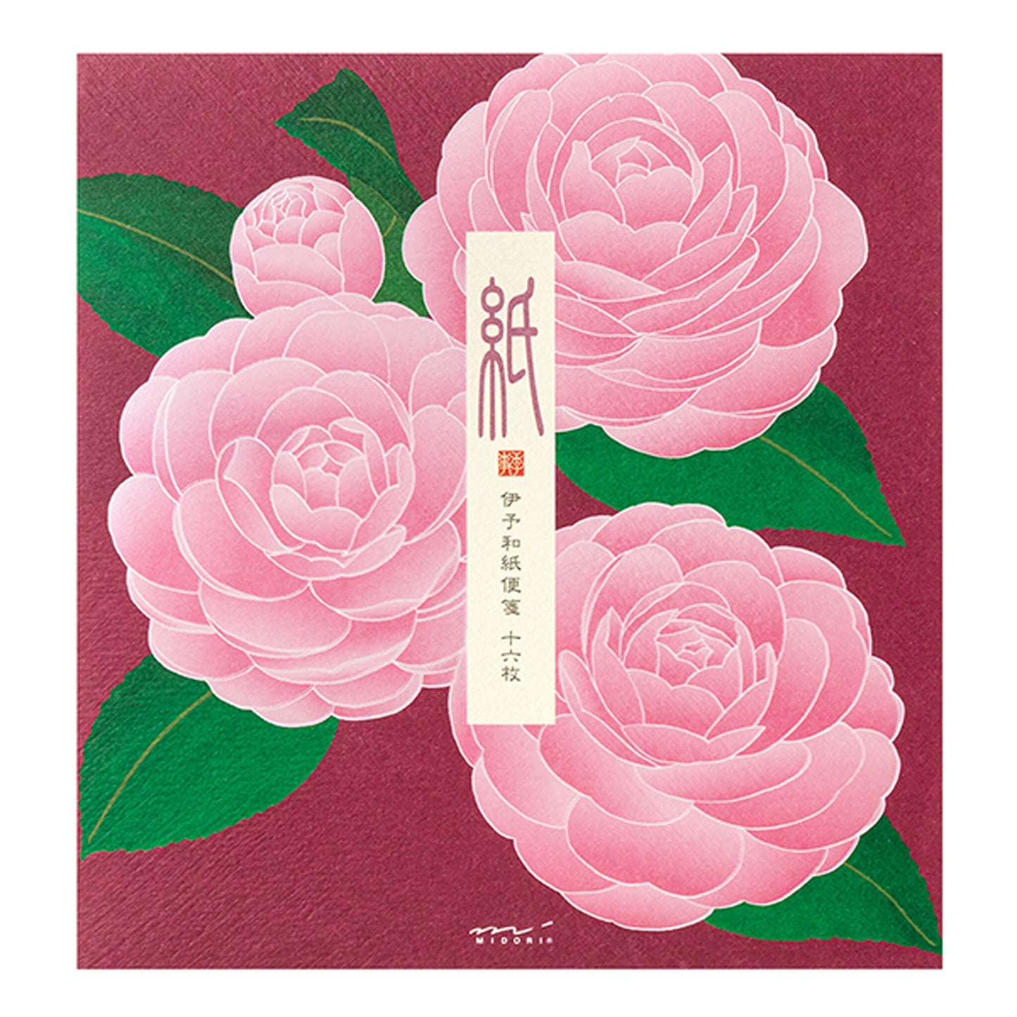 Midori Kami Series Letter Pad - Pearlescent Foil Camellia - Letter Writing Pads
