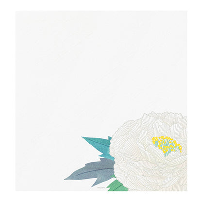 Midori Kami Series Letter Pad - Pearlescent Silkscreen Winter Peony - Letter Writing Pads