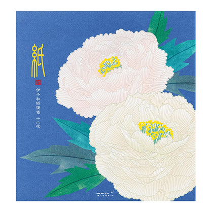 Midori Kami Series Letter Pad - Pearlescent Silkscreen Winter Peony - Letter Writing Pads