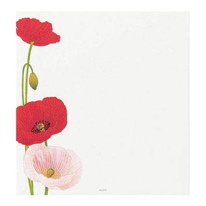 Midori Kami Series Letter Pad - Poppy | 4 Designs - Letter Writing Pads
